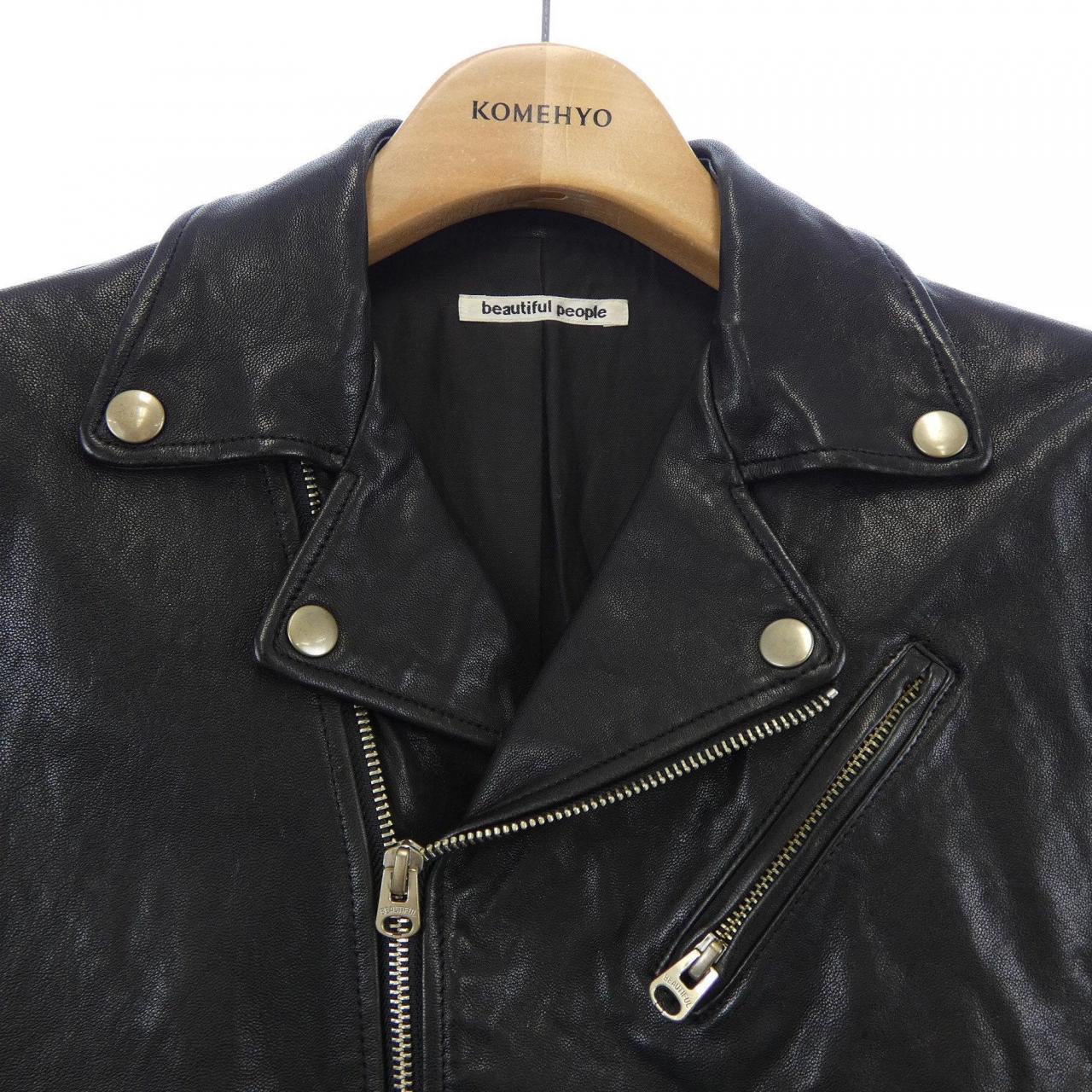ビューティフルピープル beautiful people レザーライダースジャケット