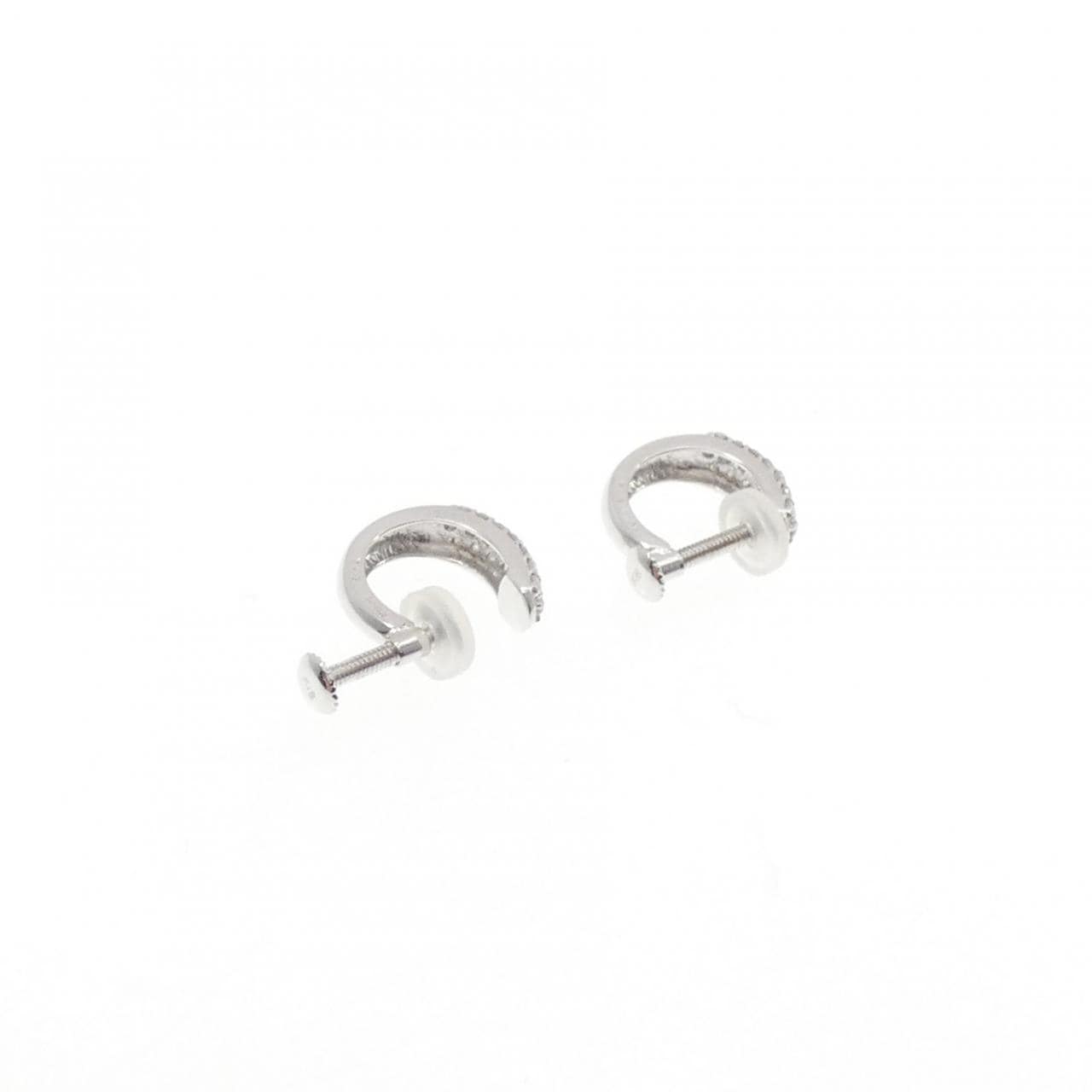 K18WG パヴェ ダイヤモンド イヤリング 0.30CT