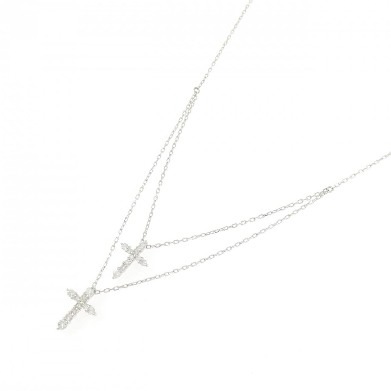 PT900/PT850 クロス ダイヤモンド ネックレス 0.50CT