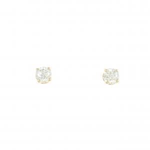 K18YG ソリティア ダイヤモンド ピアス 0.30CT