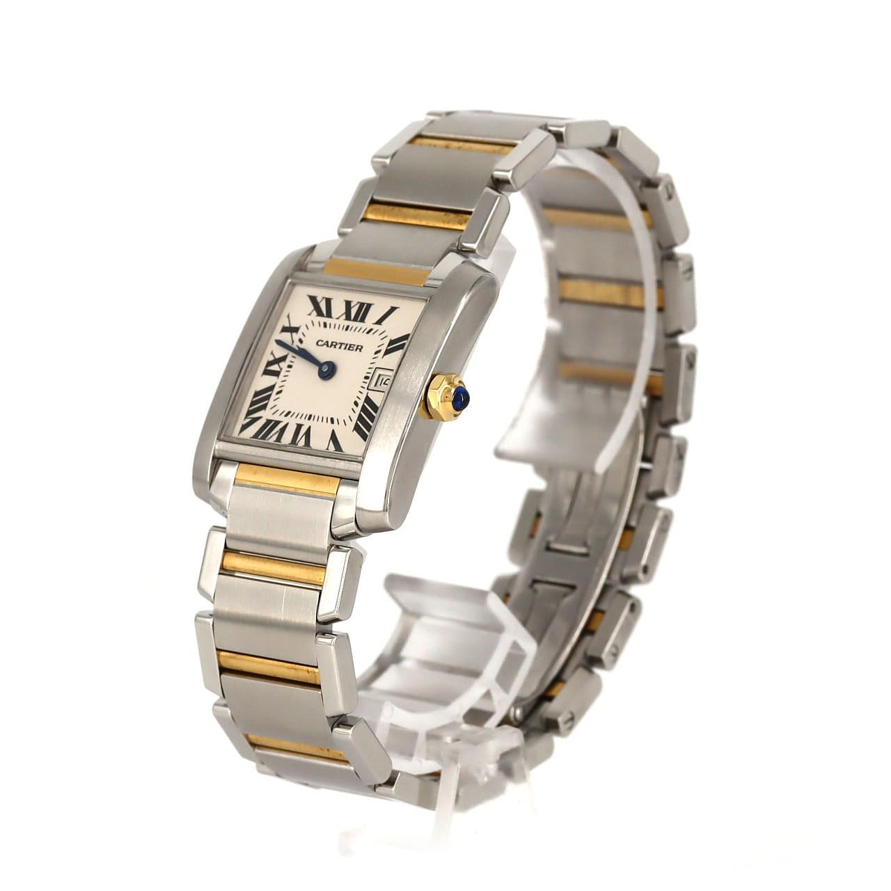 カルティエ タンクフランセーズMMデイト コンビ W51012Q4 SSxYG クォーツ