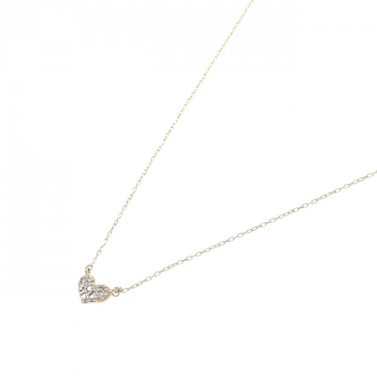 K18PG ハート ダイヤモンド ネックレス 0.05CT