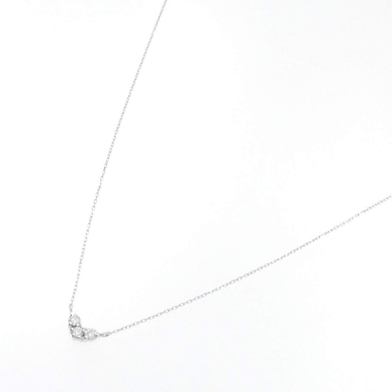 K18WG ハート ダイヤモンド ネックレス 0.10CT