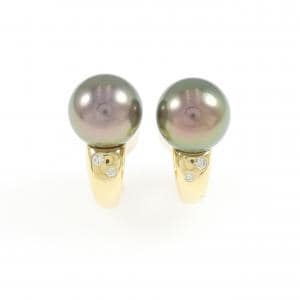 タサキ 黒蝶パール イヤリング 9.8mm