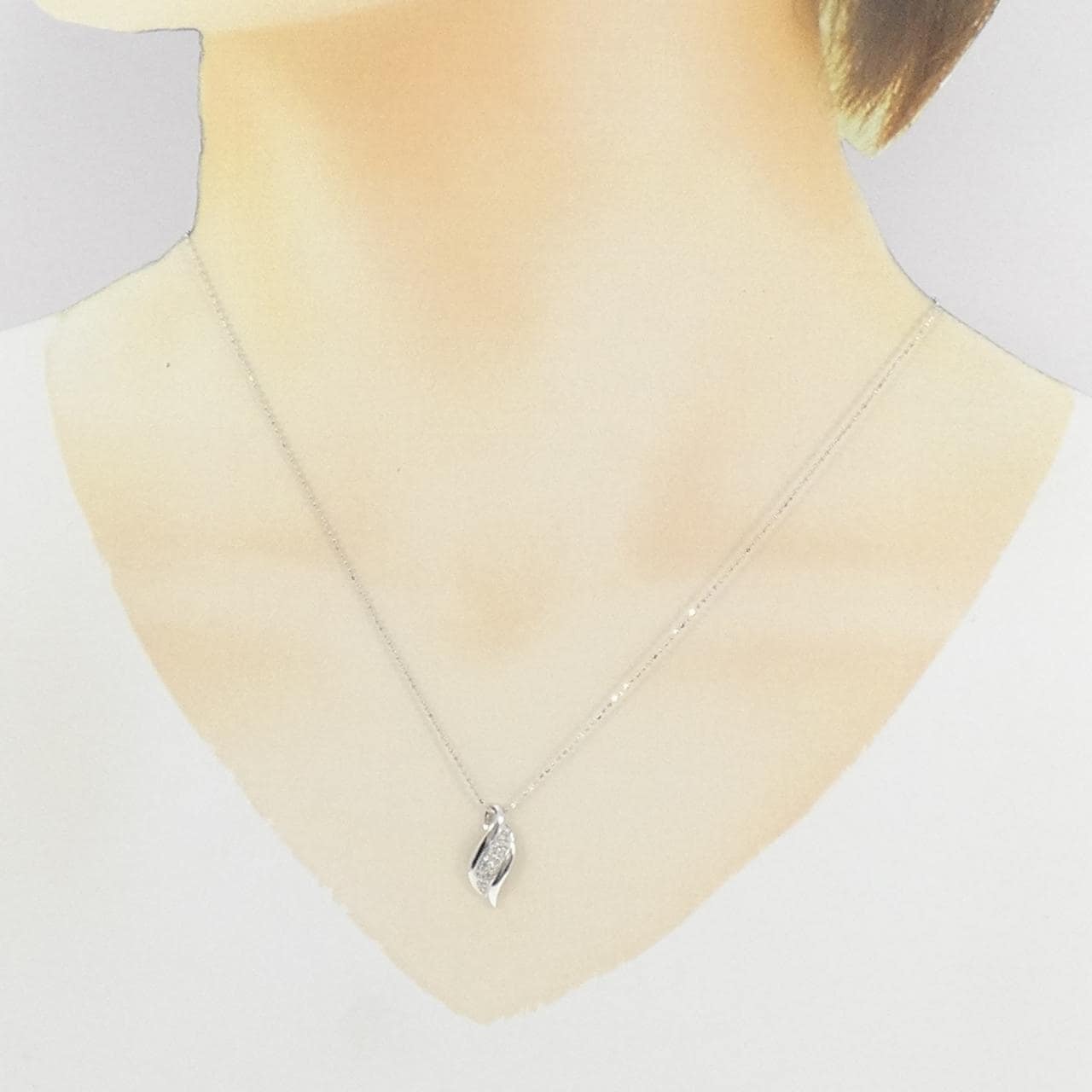 K10WG ダイヤモンド ネックレス 0.09CT