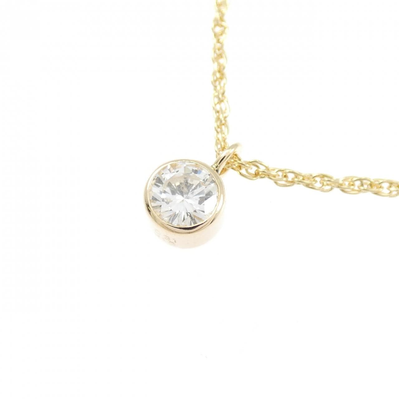 K18YG ソリティア ダイヤモンド ネックレス 0.31CT