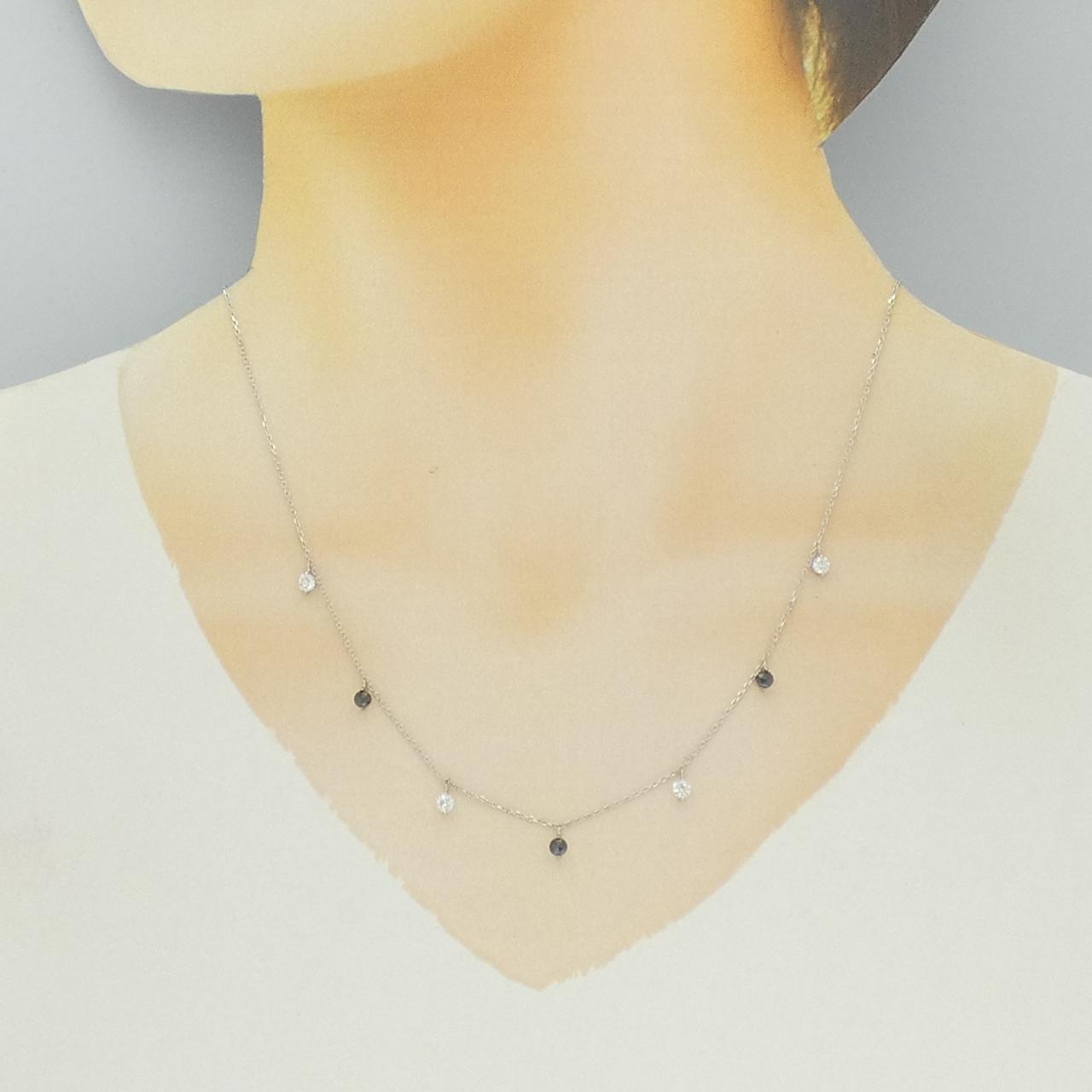 K18WG ダイヤモンド ネックレス 0.43CT