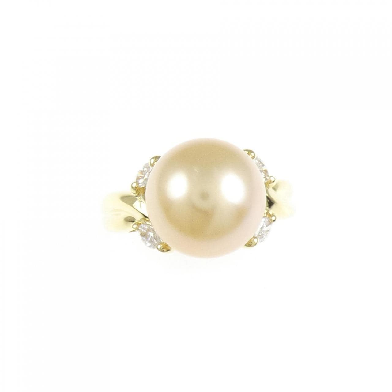 K18YG White Butterfly Pearl ring 11.5mm