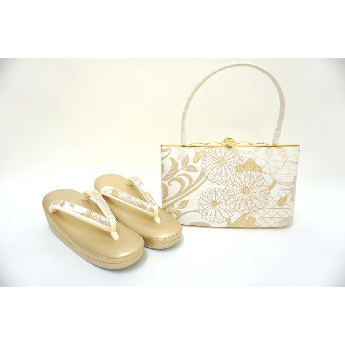 【新品】草履バッグセット　白梅　Ｌサイズ