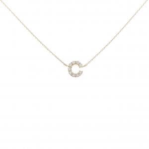 K18YG イニシャルC ダイヤモンド ネックレス 0.16CT