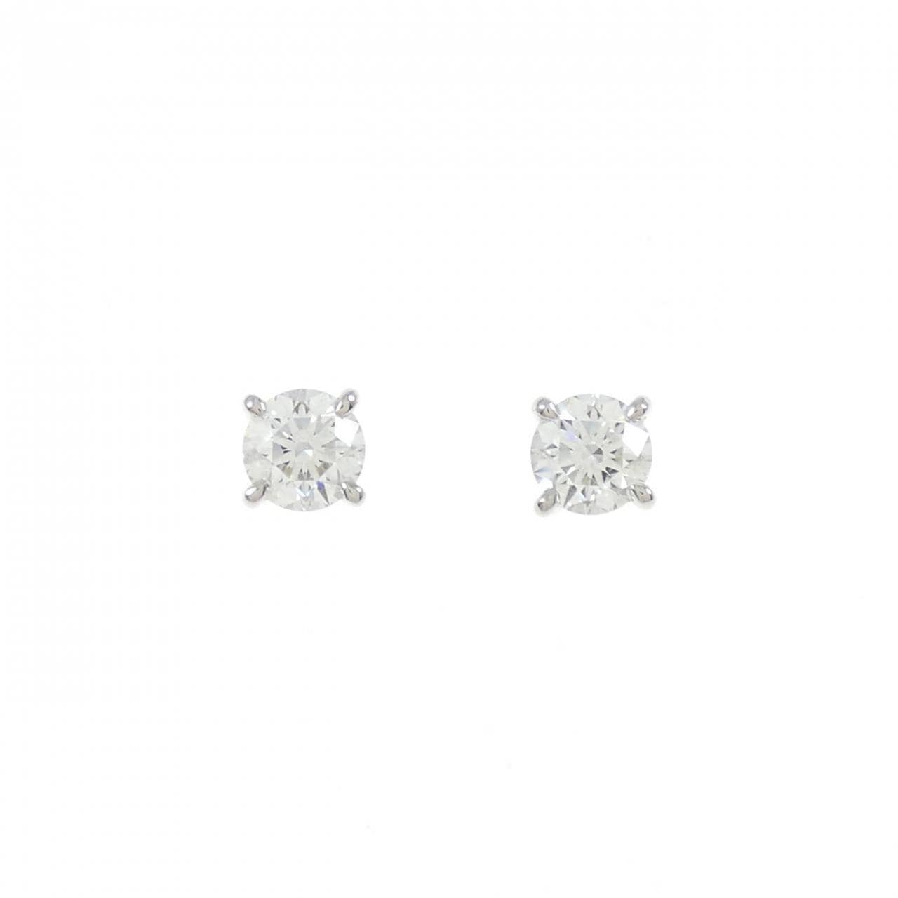 PT ダイヤモンド ピアス 0.302CT 0.304CT D VVS1 3EXT-EXT