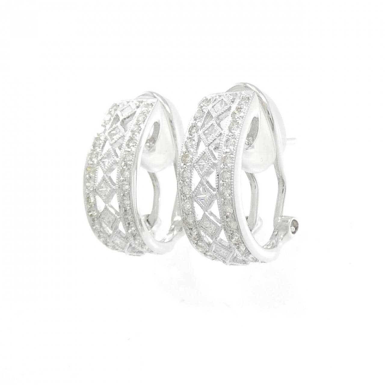 K18WG ダイヤモンド ピアス/イヤリング 1.00CT