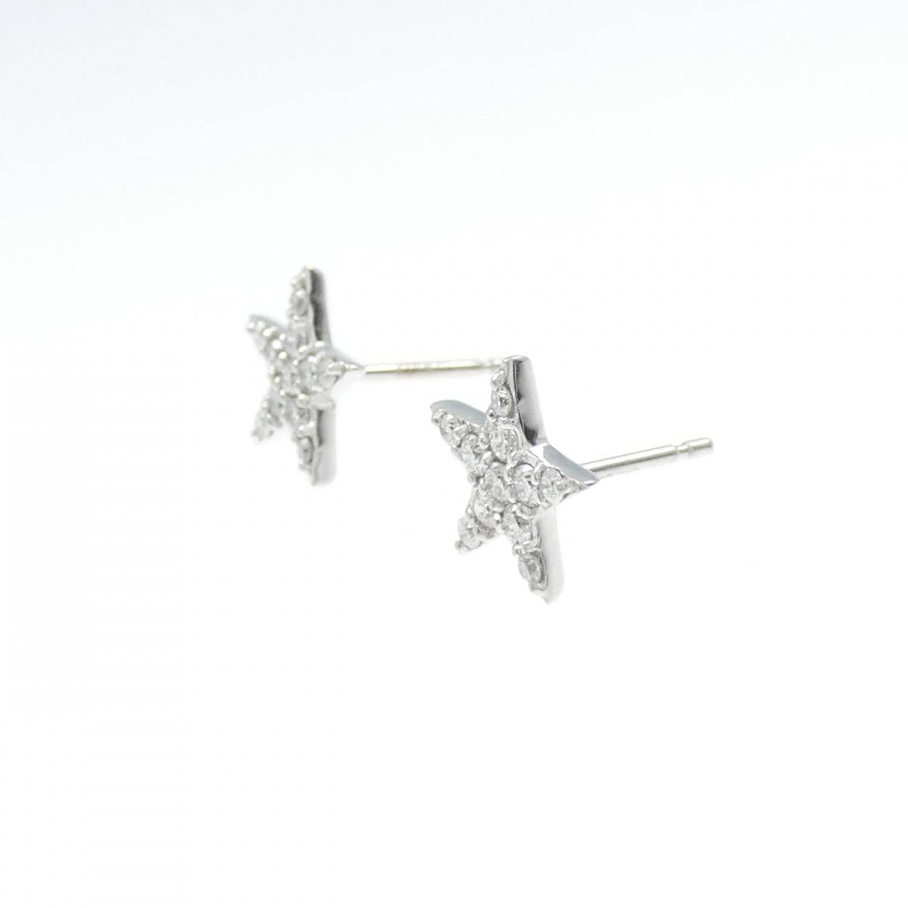 K18WG スター ダイヤモンド ピアス 0.32CT