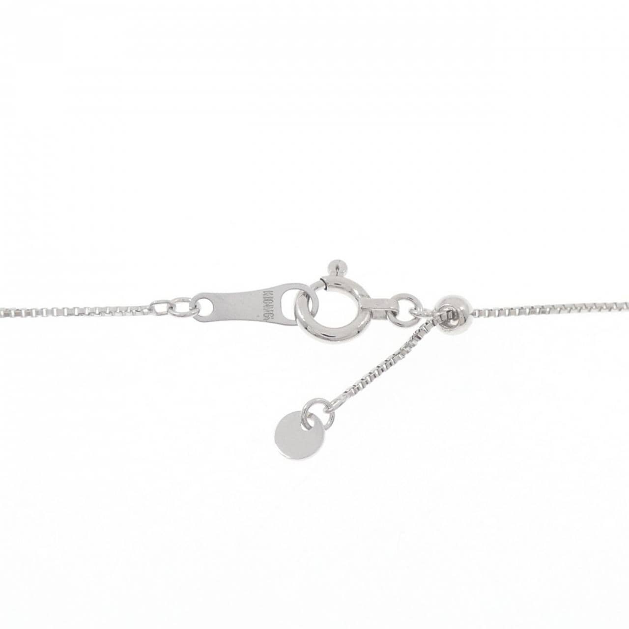 K18WG リーフ ダイヤモンド ネックレス 0.25CT