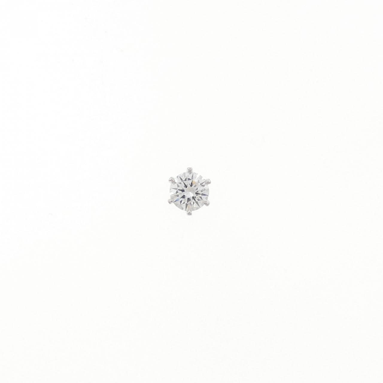 【リメイク】PT900/ST ダイヤモンド ピアス 0.222CT D SI1 VG 片耳