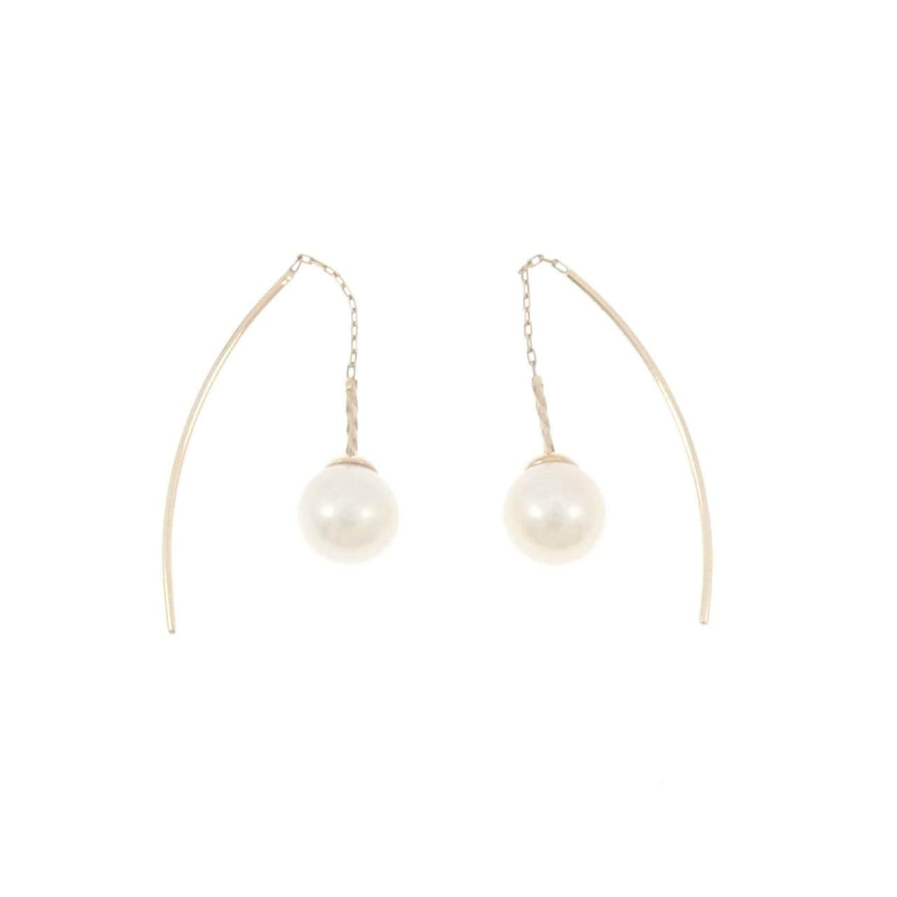 アガット 淡水パール ピアス 6.3mm