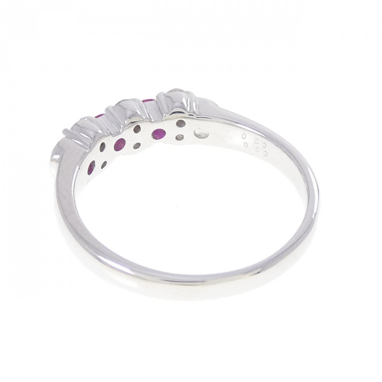 K18WG ルビー リング 0.38CT