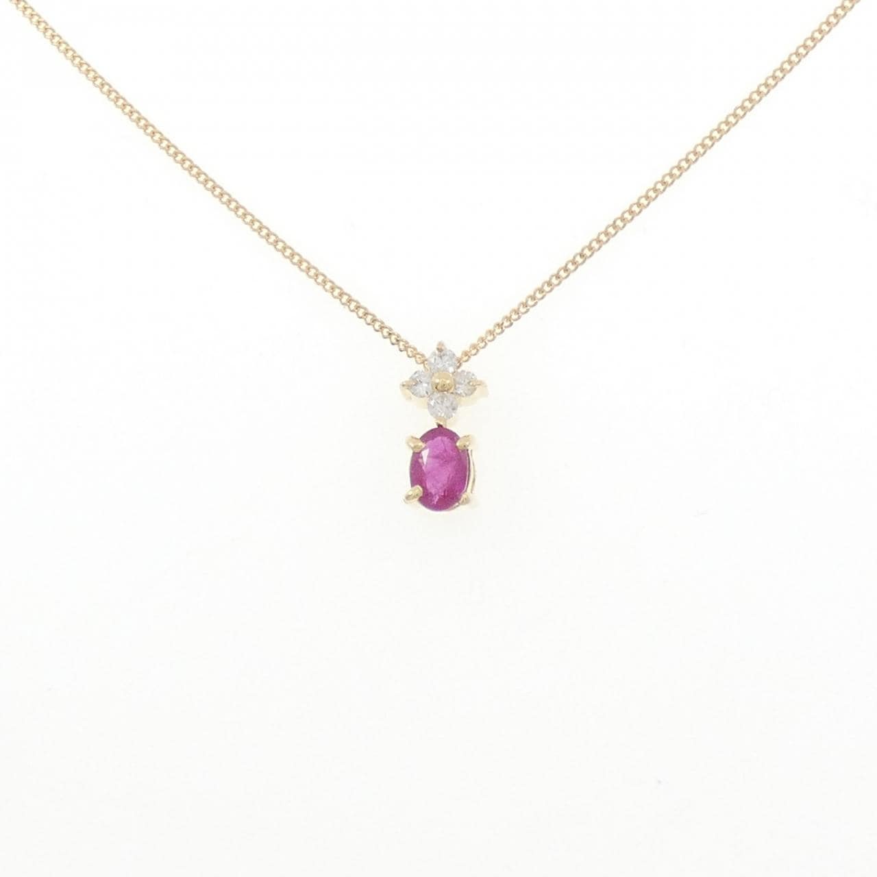 K18YG ルビー ネックレス 0.30CT