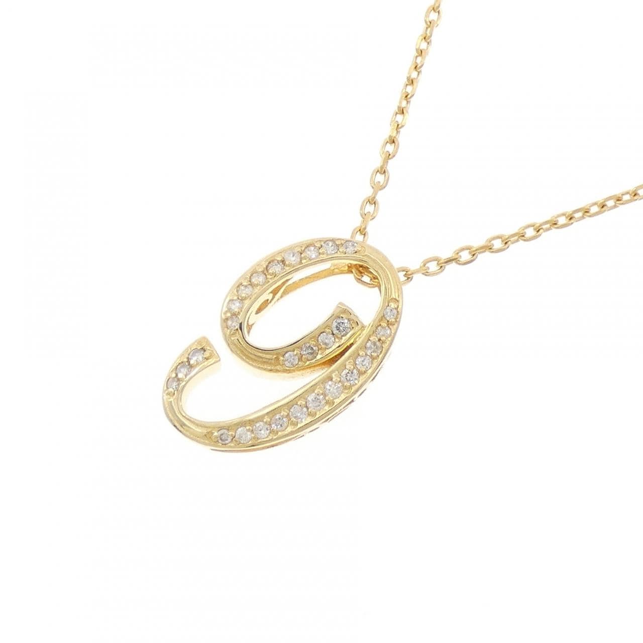 K18YG ナンバー9 ダイヤモンド ネックレス 0.17CT