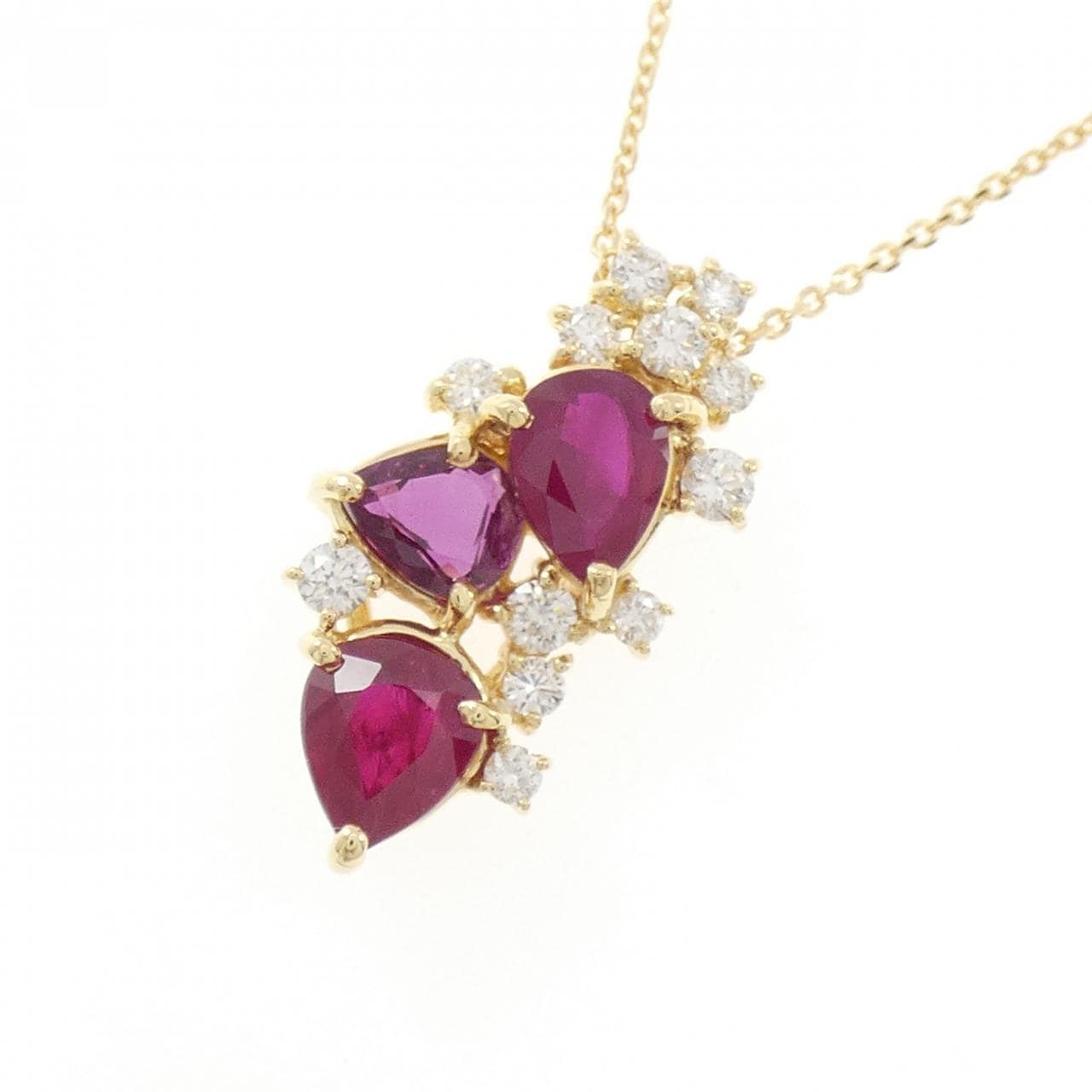 K18YG ルビー ネックレス 2.66CT