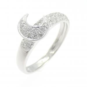 K18WG ムーン ダイヤモンド リング 0.17CT