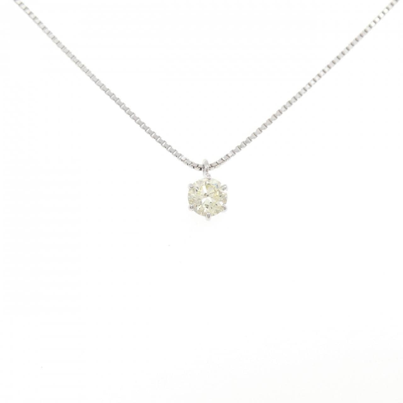 K18WG ソリティア ダイヤモンド ネックレス 1.01CT