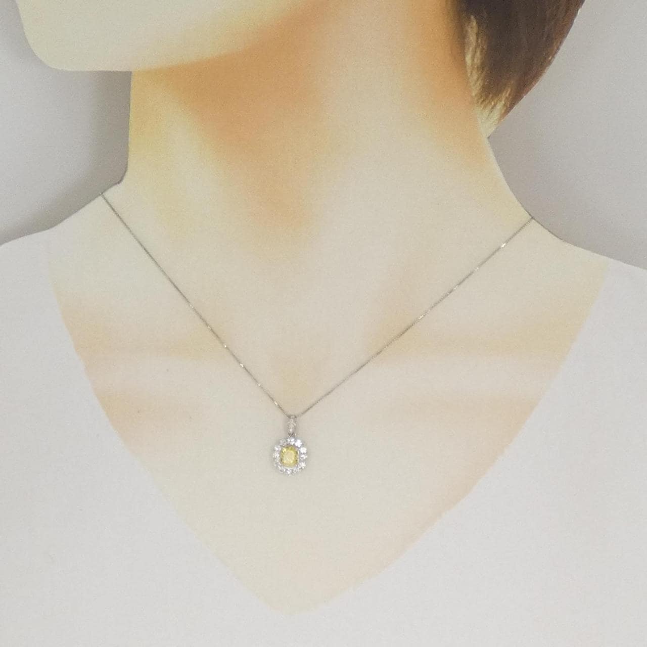 PT900/PT850 ダイヤモンド ネックレス 1.00CT FVY VS2 ファンシーカット