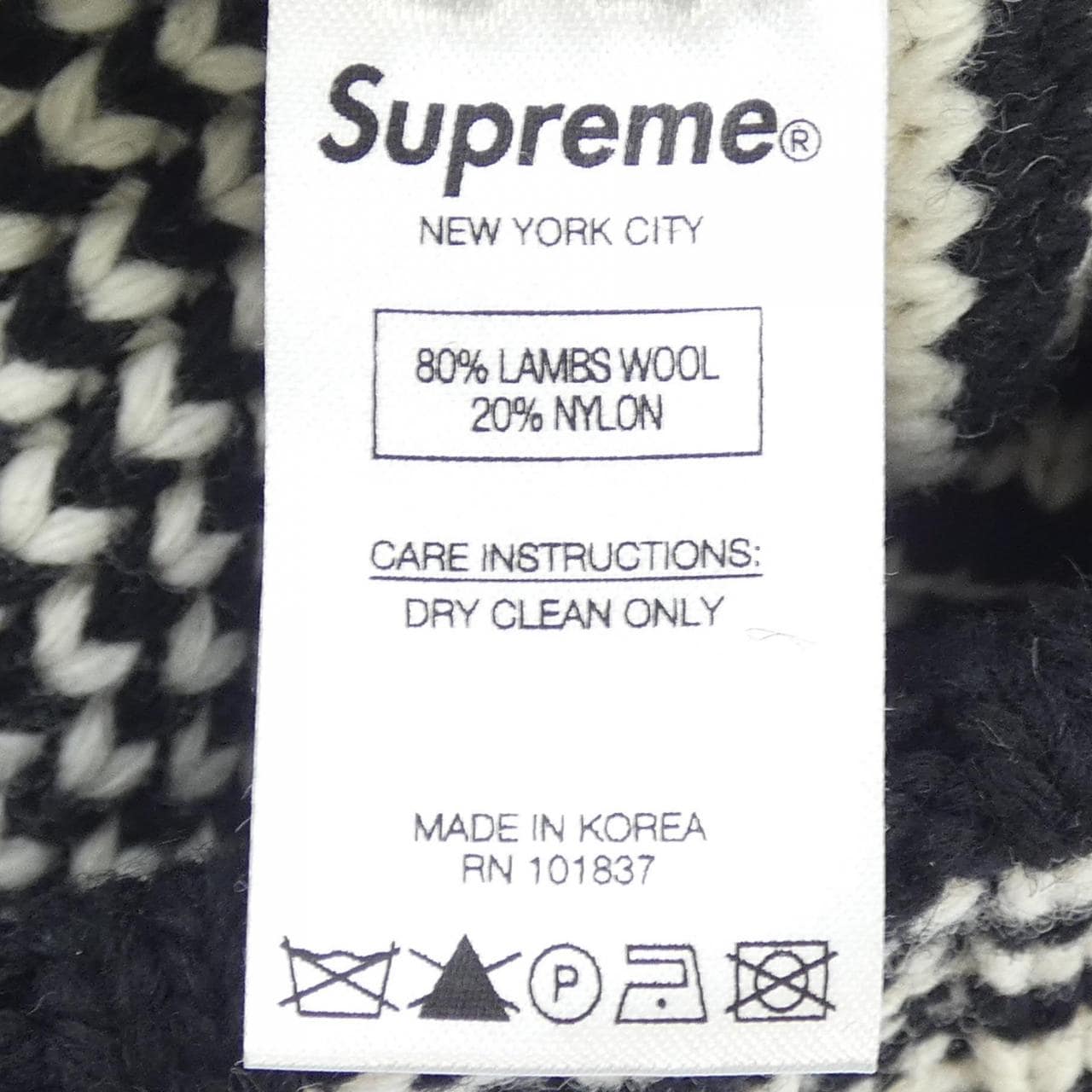 シュプリーム SUPREME Wool Jacquard ニットキャップ