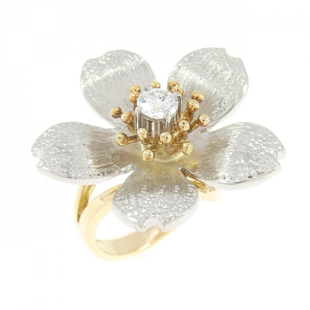 アズ タイム フラワー ダイヤモンド リング 0.19CT