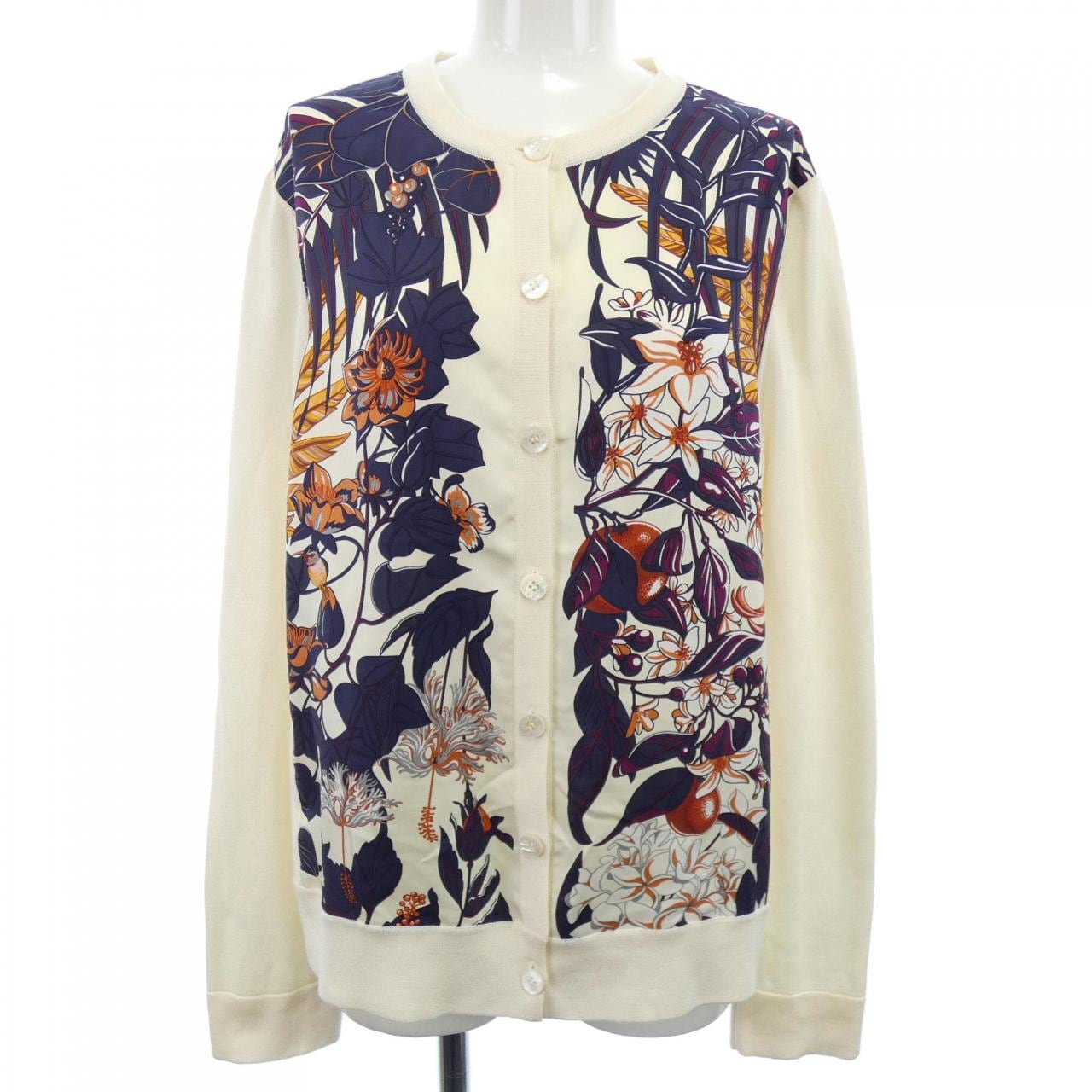 エルメス HERMES FLAMINGO PARTY *77-7771 ツイルレーヌ カーディガン