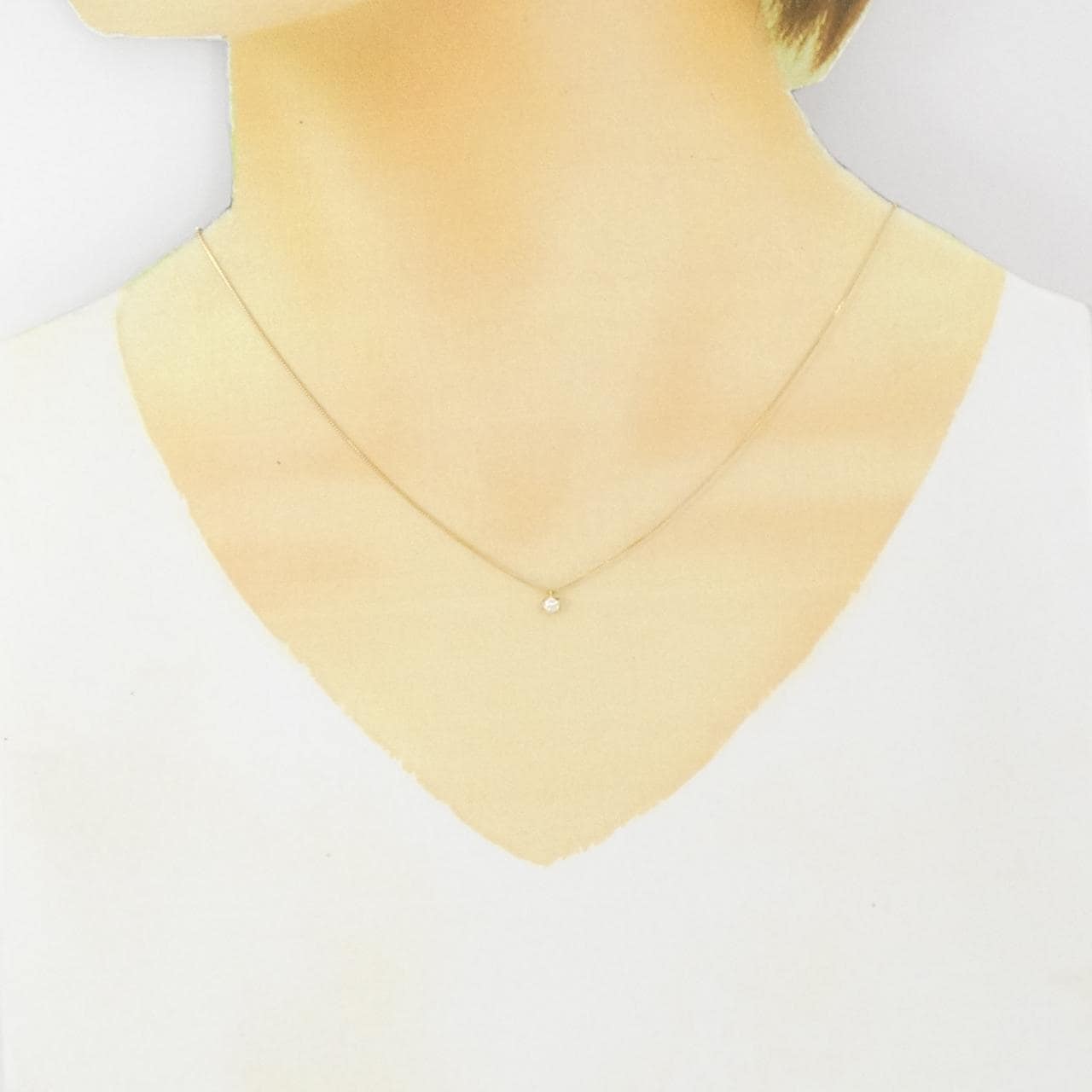 K18YG ソリティア ダイヤモンド ネックレス 0.10CT