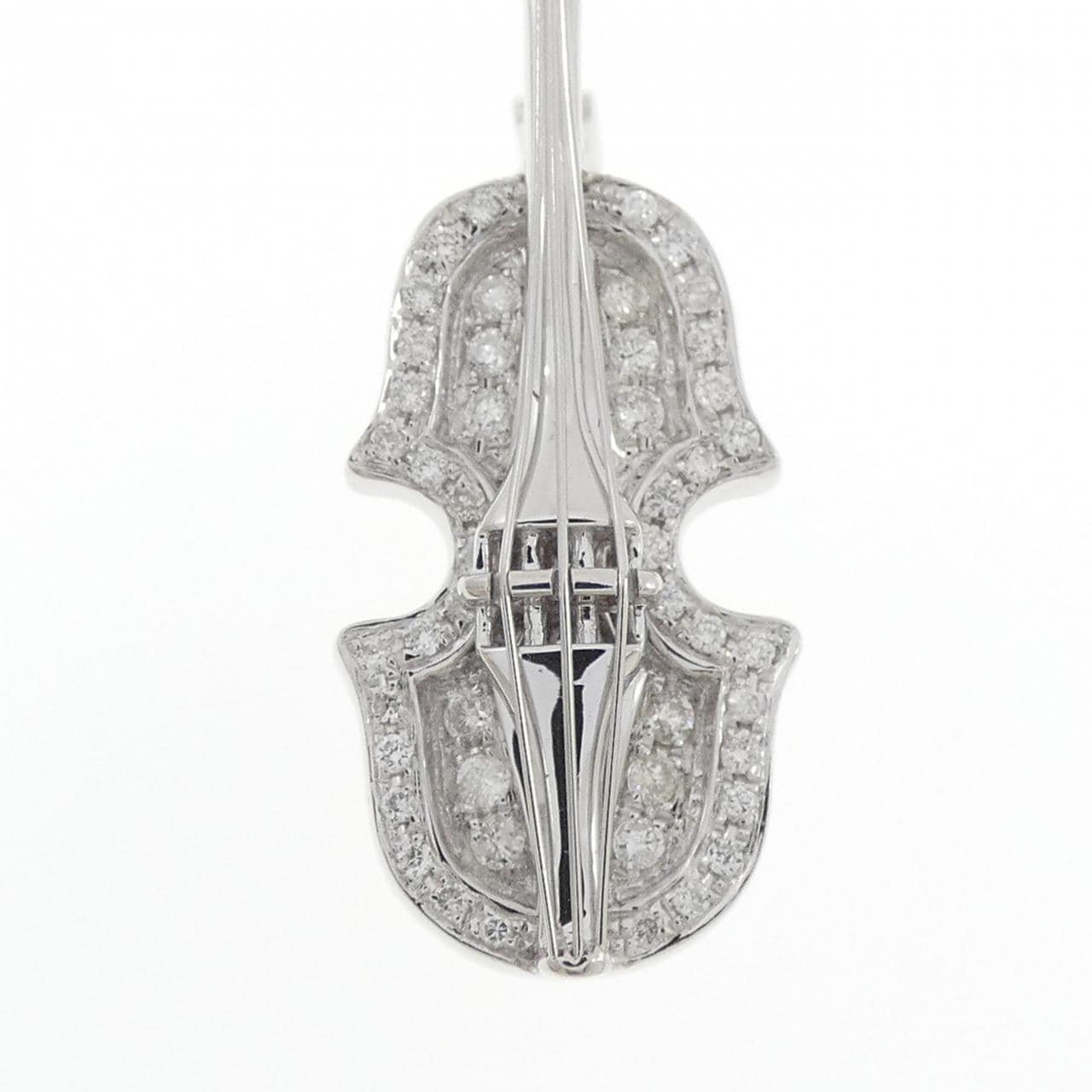 K18WG ダイヤモンド ブローチ 0.25CT