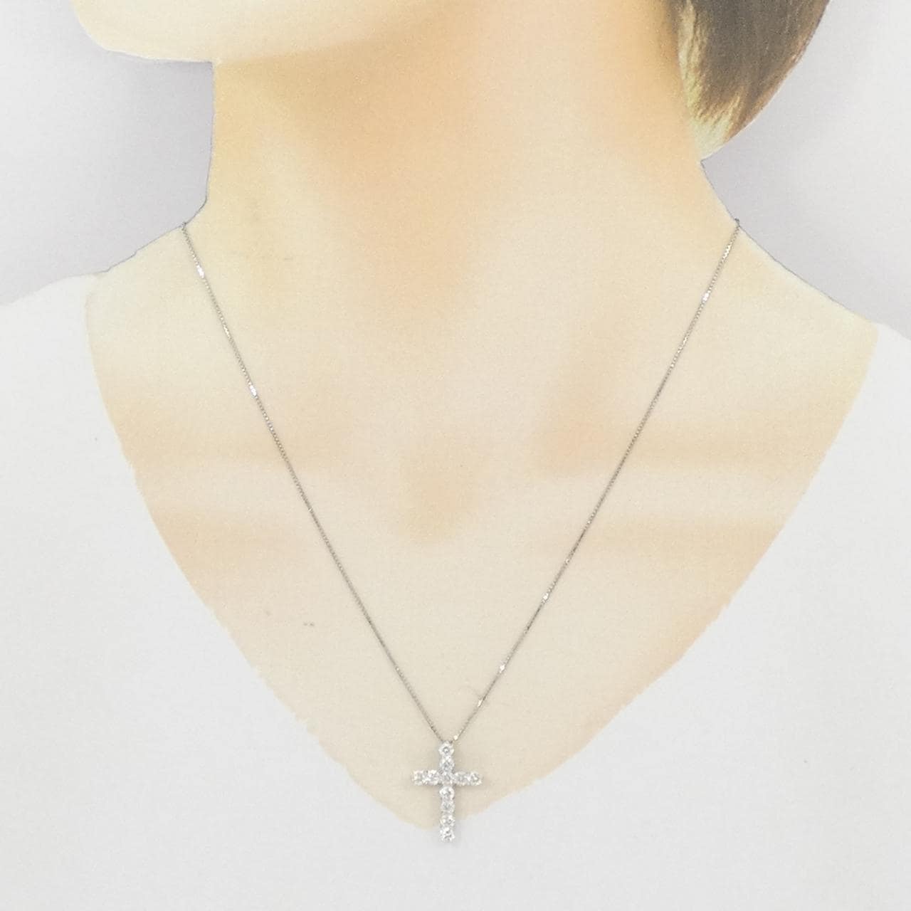 PT900/PT850 クロス ダイヤモンド ネックレス 1.04CT