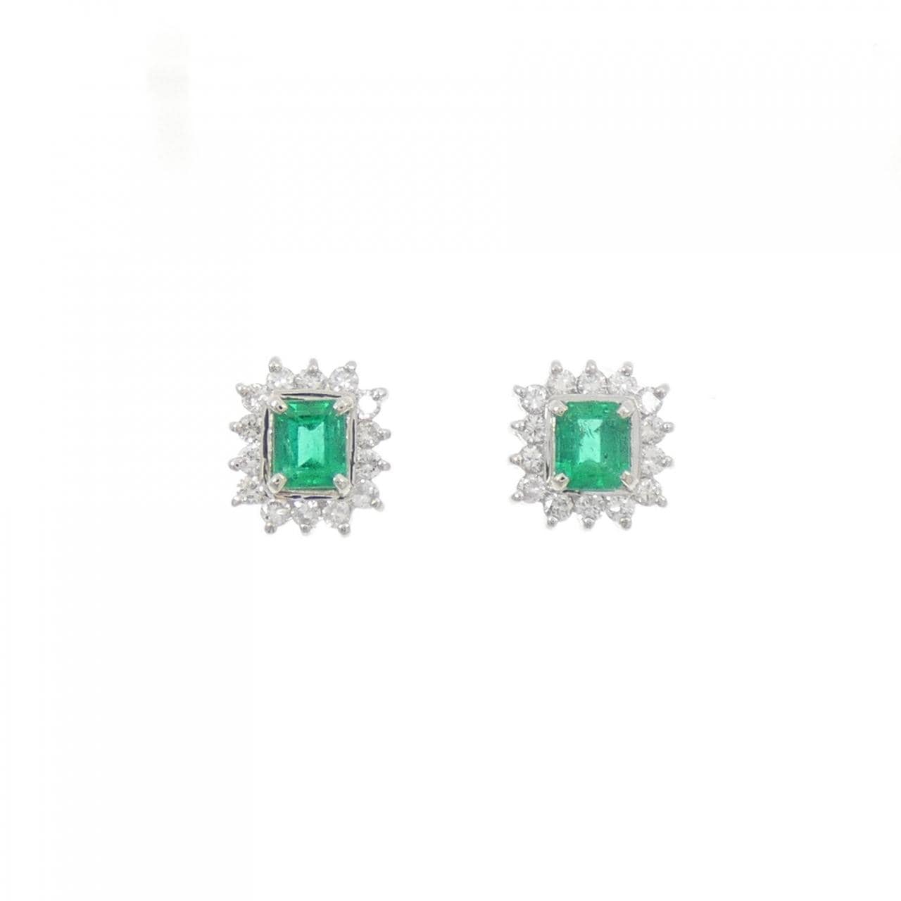 PT900 エメラルド ピアス 0.67CT