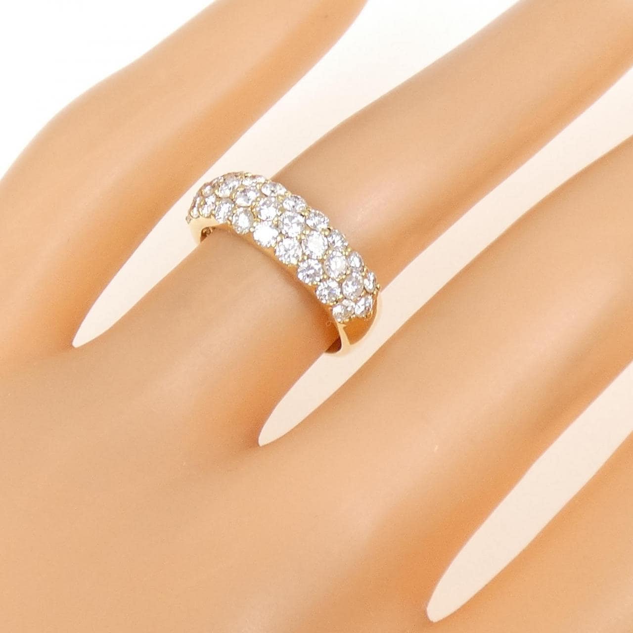 K18YG パヴェ ダイヤモンド リング 1.01CT