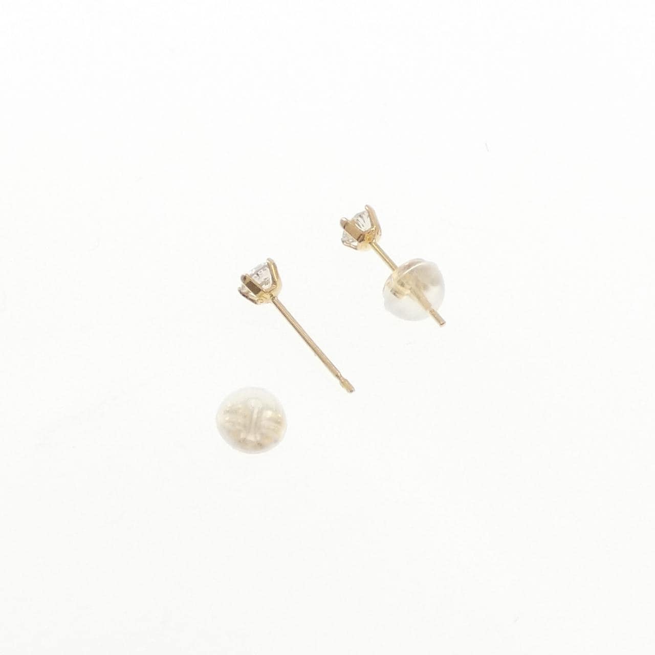 K18YG ソリティア ダイヤモンド ピアス 0.30CT