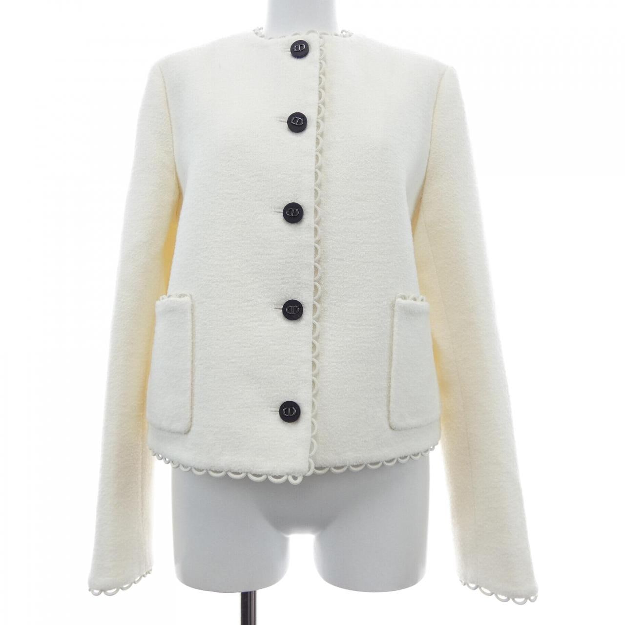 クリスチャンディオール CHRISTIAN DIOR CDホーンボタン 411V57P1571 ノーカラージャケット