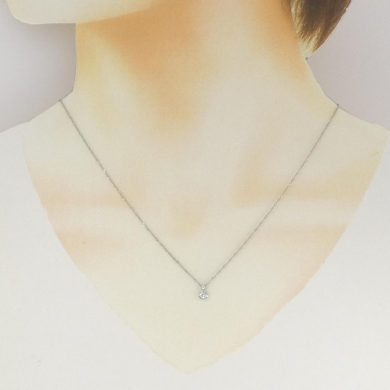 PT900/PT850 ソリティア ダイヤモンド ネックレス 0.10CT