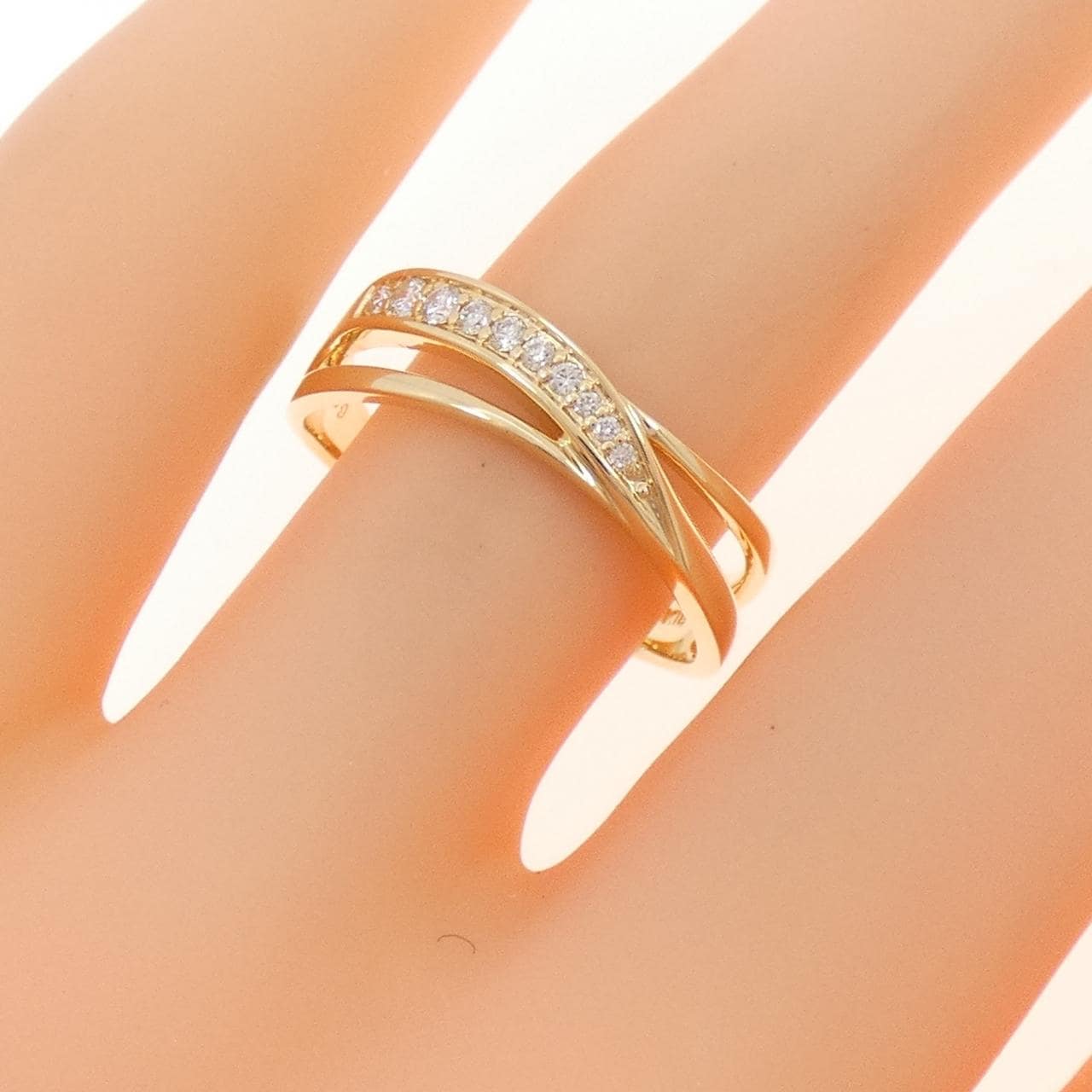 K18YG ダイヤモンド リング 0.09CT