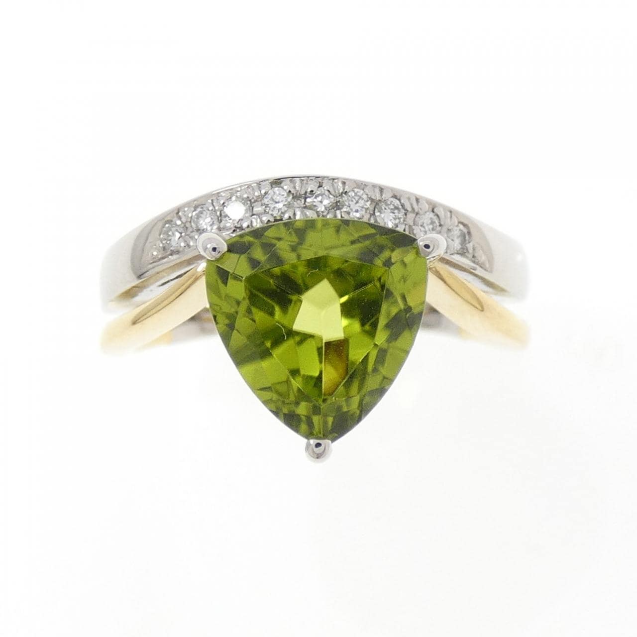 K18YG/PT900 ペリドット リング 2.50CT