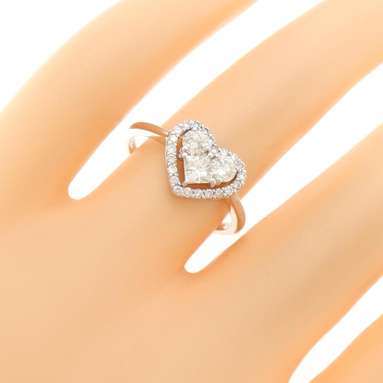 K18WG ハート ダイヤモンド リング 0.66CT