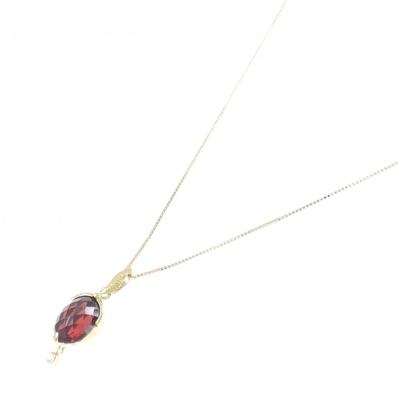 K18YG ガーネット ネックレス 5.01CT