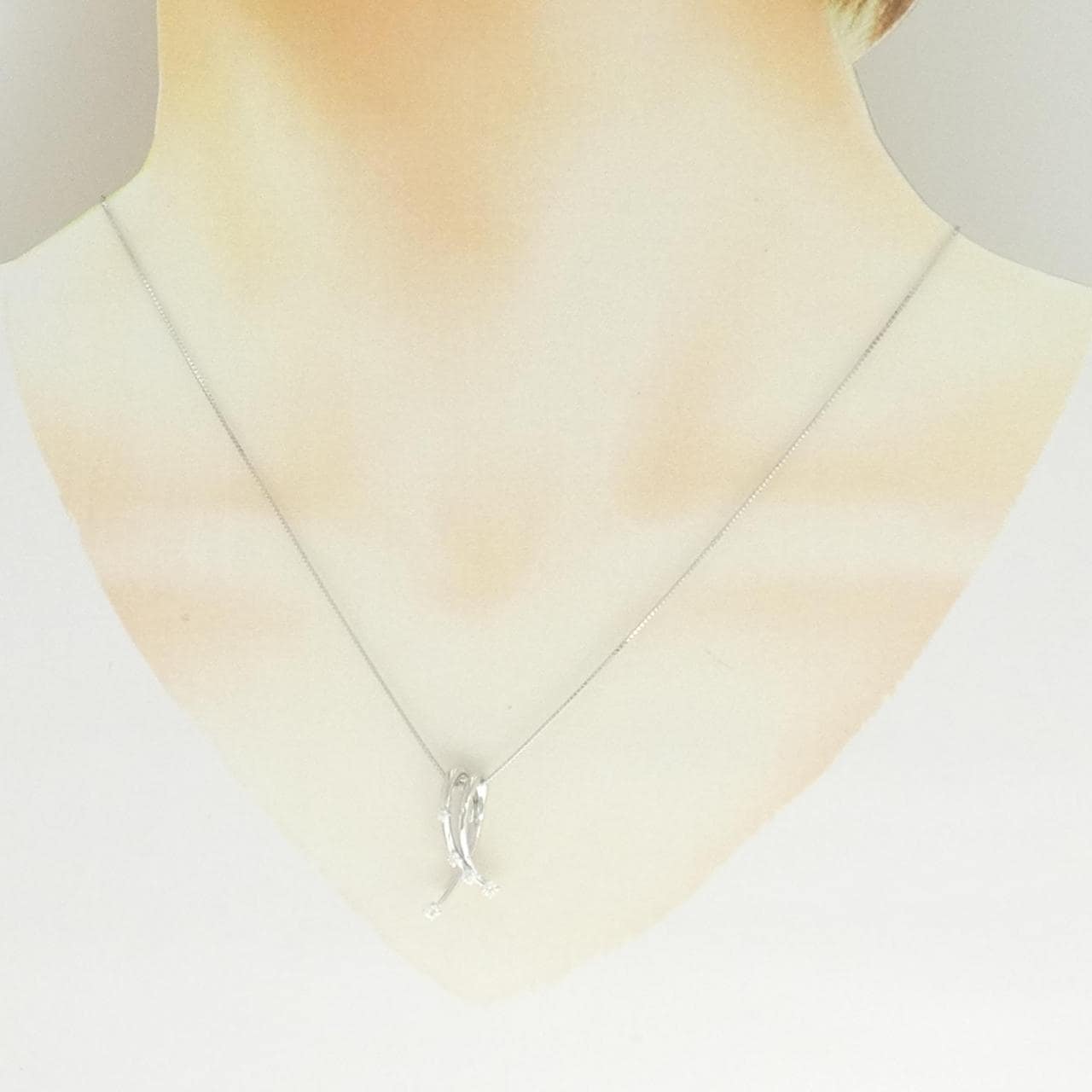 K18WG ダイヤモンド ネックレス 0.15CT
