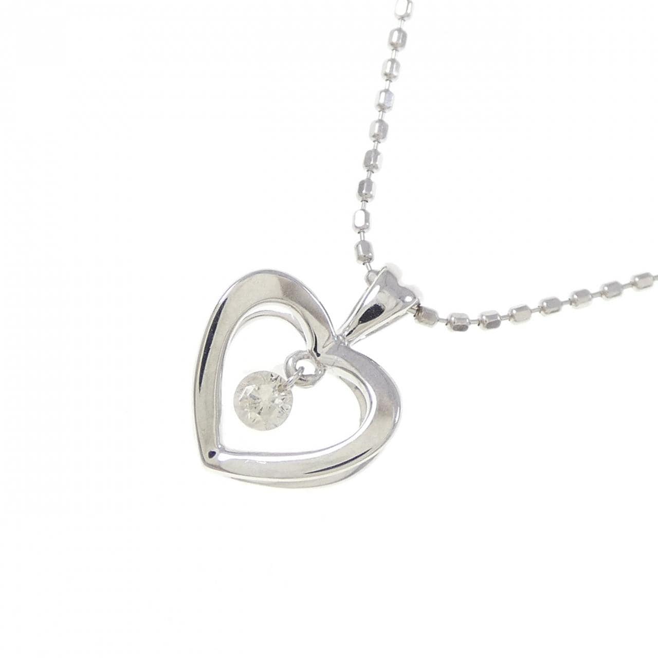 K18WG ハート ダイヤモンド ネックレス 0.05CT