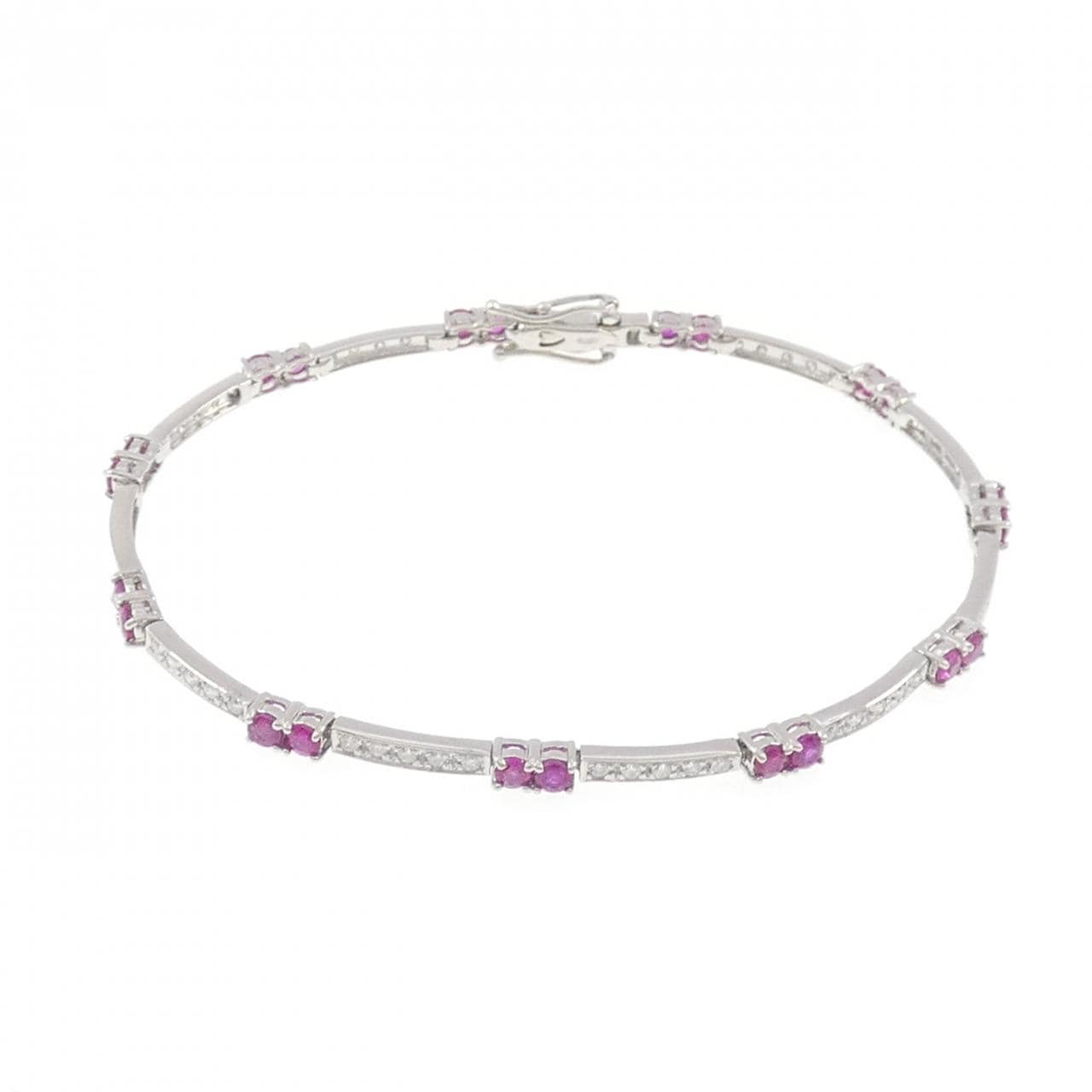 K18WG ルビー ブレスレット 1.95CT