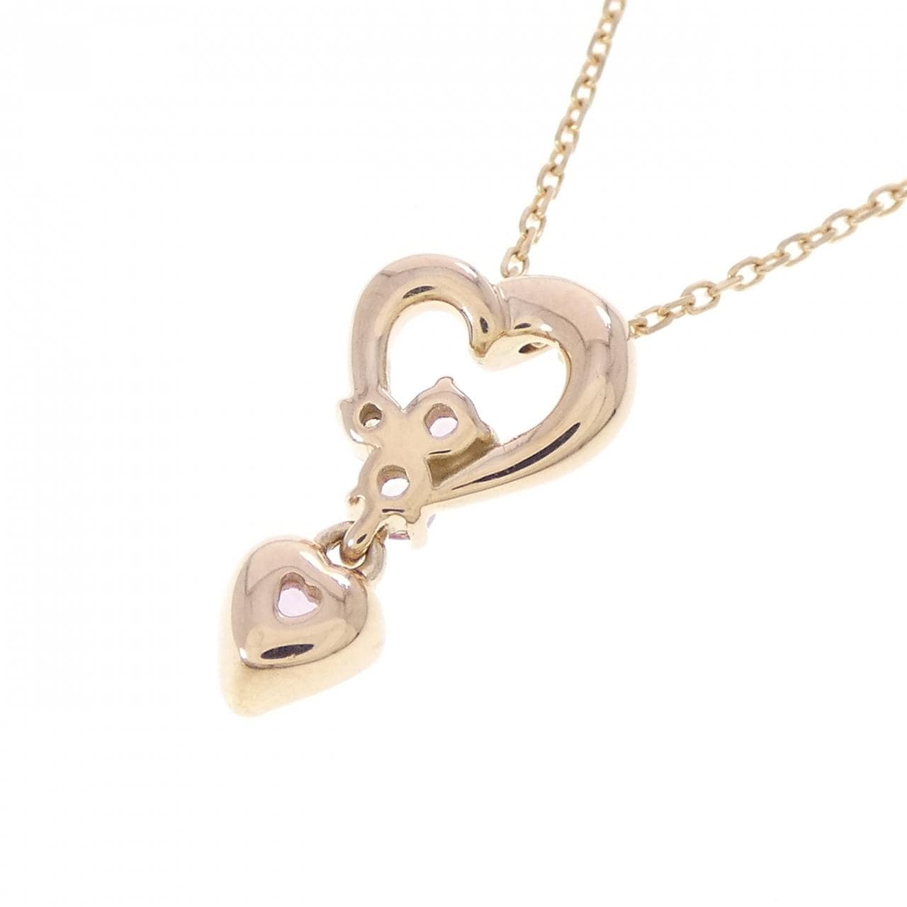 4゜C ハート 合成サファイヤ ネックレス