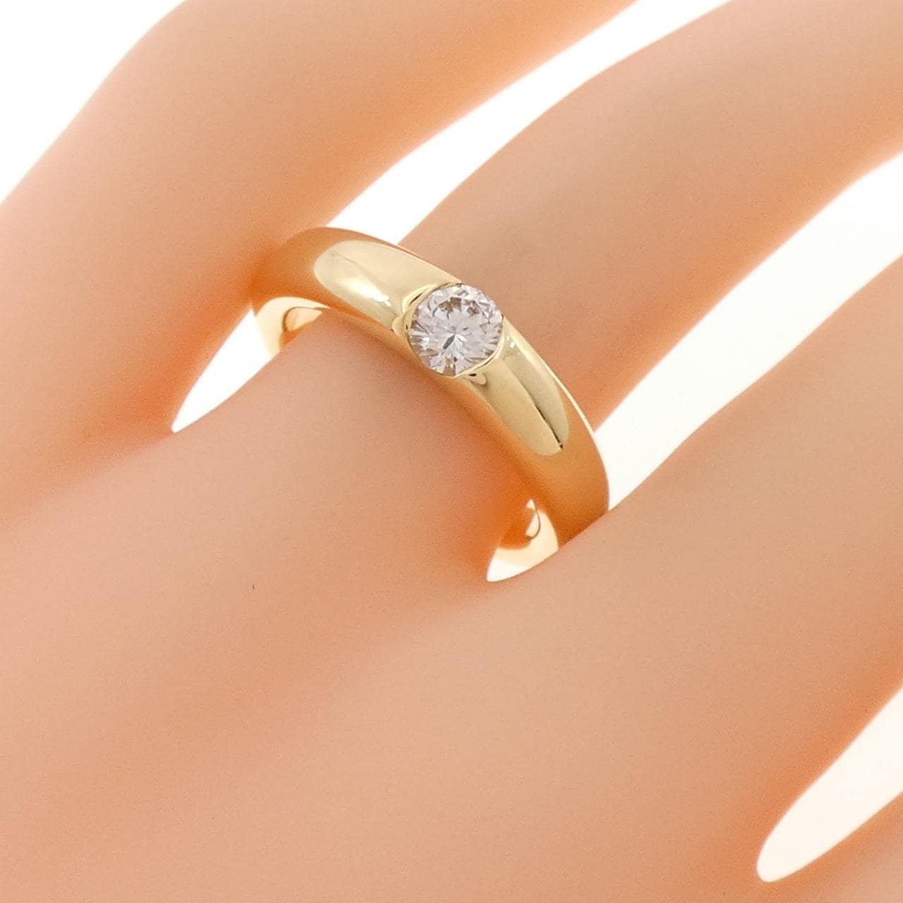 K18YG ソリティア ダイヤモンド リング 0.34CT