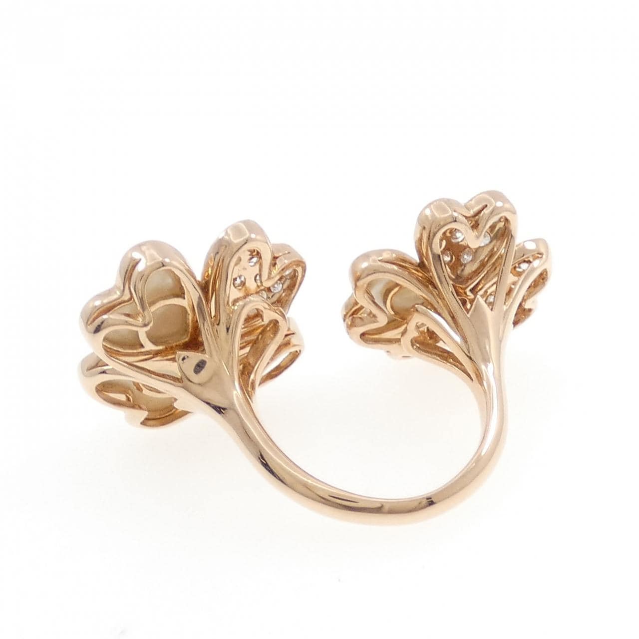 K18PG クローバー マザーオブパール リング