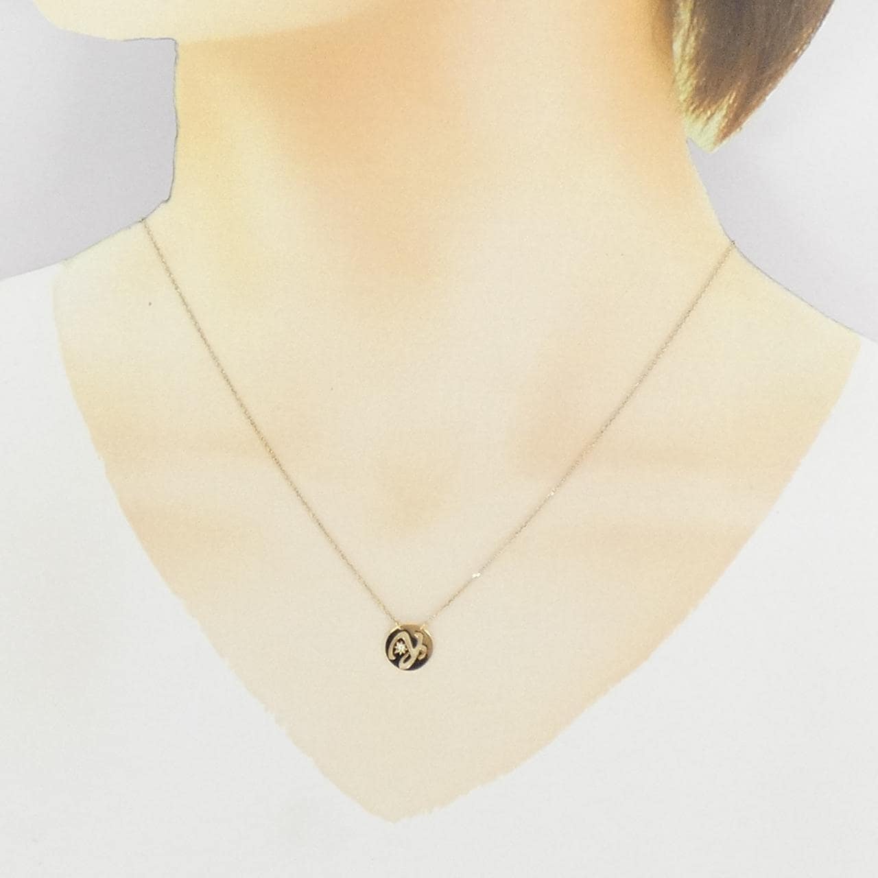 スタージュエリー イニシャル ダイヤモンド ネックレス 0.01CT