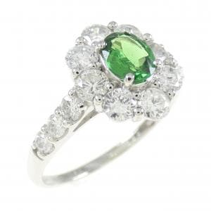 PT950 グリーンガーネット リング 0.36CT